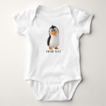 Texte personnalisé Pingouin Peeking Bébé Bodysuit