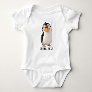Body Texte personnalisé Pingouin Peeking Bébé Bodysuit