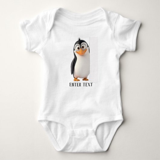 Body Texte personnalisé Pingouin Peeking Bébé Bodysuit (Devant)