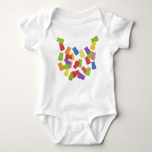 Body The Sweetest Bib" - Falling Rainbow Gummy Bear Nec (Devant)