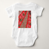 Body Tissu rouge éclatant avec floral complexe et (Dos)