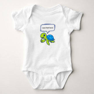 Body Tortue caricaturale mignonne avec bulle vocale