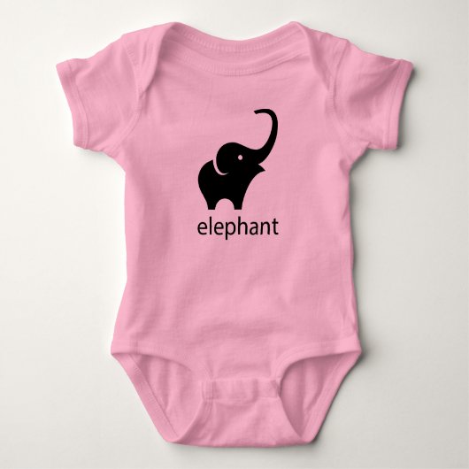 Body Tracé d'éléphant noir mignon (Devant)