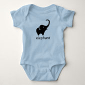 Body Tracé d'éléphant noir mignon (Devant)