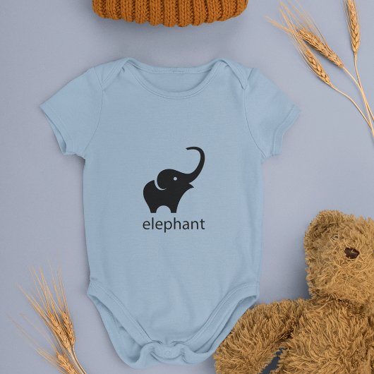 Body Tracé d'éléphant noir mignon