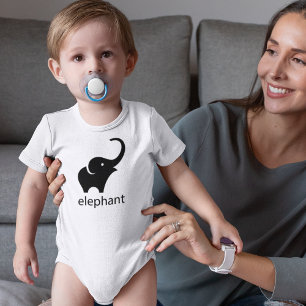 Body Tracé d'éléphant noir mignon