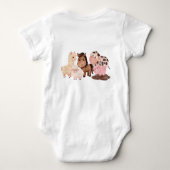 Body Tracteur rose adorable et remorque avec des animau (Dos)