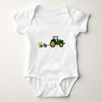 Tracteur vert avec le chariot de planteur