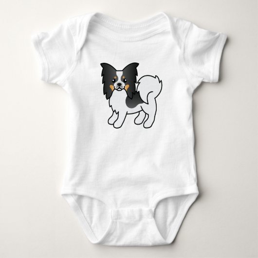 Body Tricolore Papillon mignon chien de dessin (Devant)