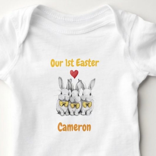 Body Triplets 1st Easter Outfit, Bunnies, Personalized 