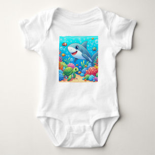 Body Tropical/Hawaii requin et tortue colorés sous l'ea