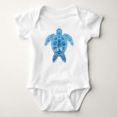 Body Tropical Island Sea Turtle Design en bleu (Devant)