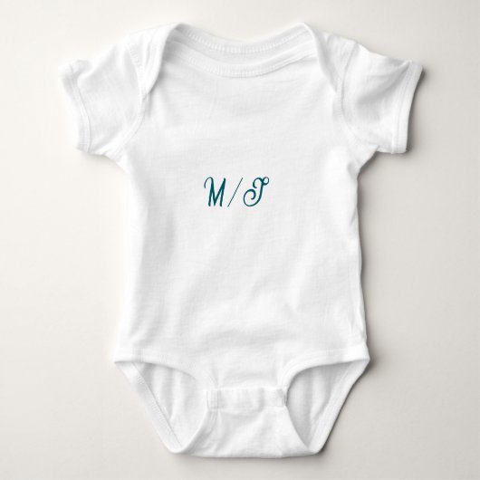 Body Turquoise monogramme nom de couple de mariage simp (Devant)