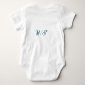 Body Turquoise monogramme nom de couple de mariage simp (Dos)