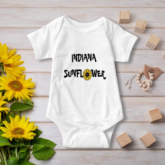 Body Typographie mignonne Indiana Sunflower Nom du bébé