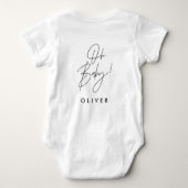 Body Typographie moderne Oh baby shower cadeau de fête (Dos)