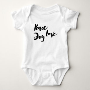 Body Typographie Paix Joie Amour Bébé Fille Chic Élégan