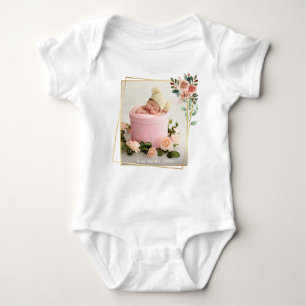 Body Un, 1er anniversaire bébé GIrl Blush Pink Floral