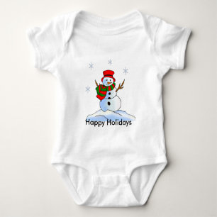 Body Un bonhomme de neige sur la neige et les flocons d