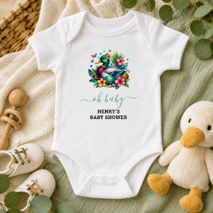 Body Un Canard Chanceux Garçon Vert Aquarelle 1er Anniv
