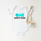 Body Un joyeux Mec 1er anniversaire Blue Smiley