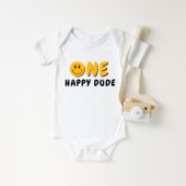 Body Un joyeux Mec 1er anniversaire Orange Smiley