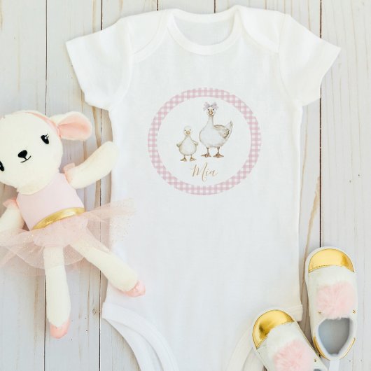 Body Un sot oie mignon Aquarelle fille Nom de la bow