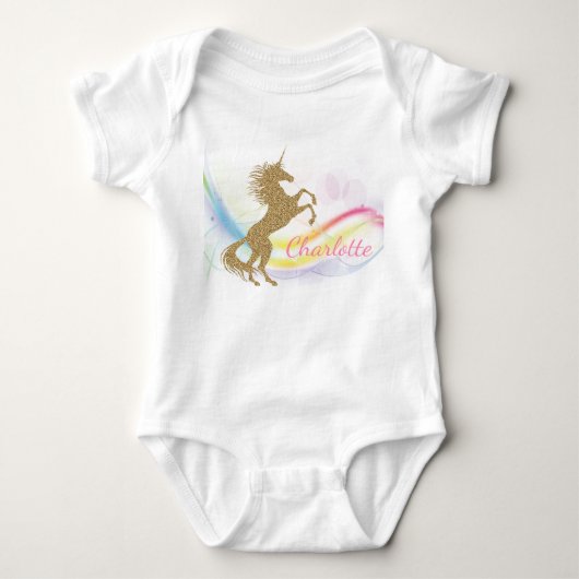 Body Unicorn Baby Girl Chemises personnalisées (Devant)