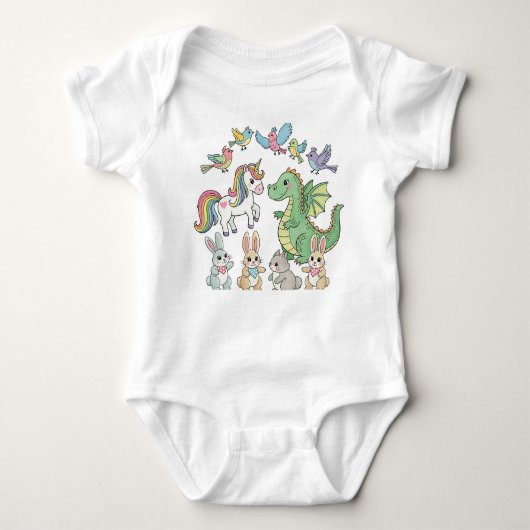 Body Unicorn Dragon Baby Animal Bodysuit (Devant)