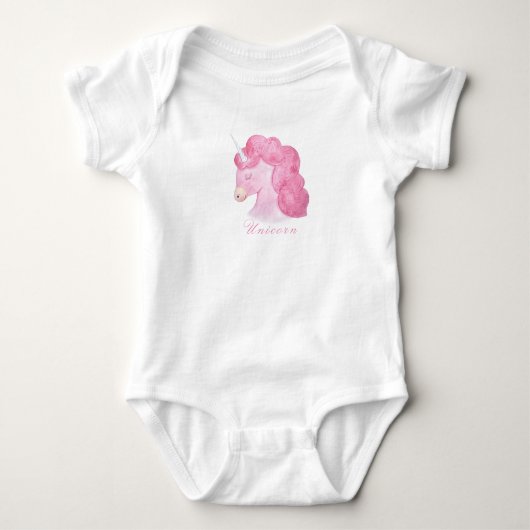 Body Unicorn Typographie bébé fille Imaginaire rose béb (Devant)