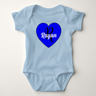 Body Unique Vêtement Bébé Garçon Cœur avec Nom - Monogr