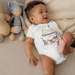 Body Unisex Safari Faire-part animal bébé