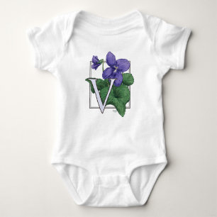 Body V pour le monogramme de fleur de violettes