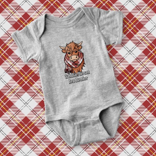 Body Vache Highland avec Écharpe de robe rouge MacPhers