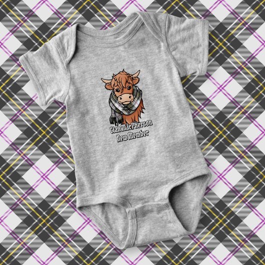 Body Vache Highland avec robe MacPherson Écharpe Tartan