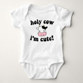 Body Vache Sainte Je Suis Mignon Rose (Devant)