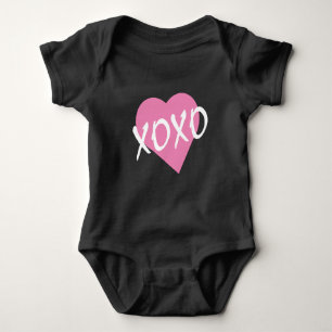 Body Valentine XOXO Hugs Baisers Coeur rose Noir