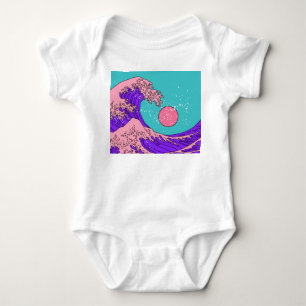 Body Vaporwave Great Wave : Art Océanique Stylisé
