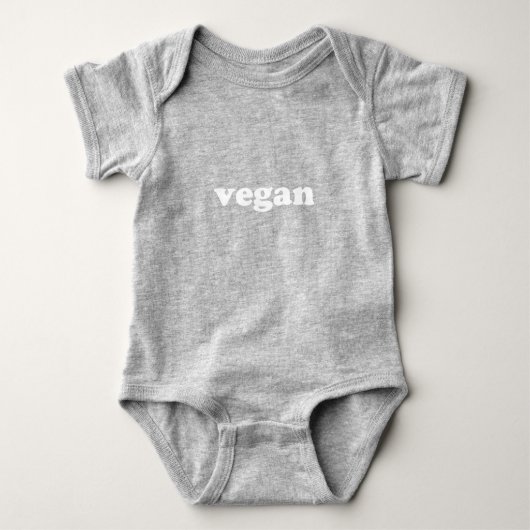 Body "végétalien" blanc lettres de bébé (Devant)