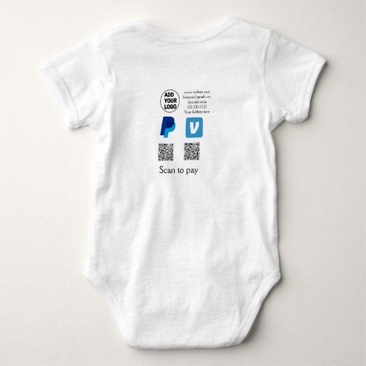 Body Venmo paypal scan pour payer ajouter q r code logo (Dos)
