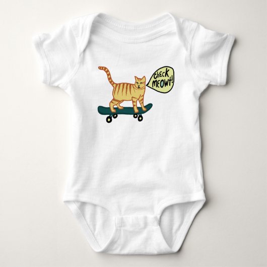 Body Vérifier Meowt Punny Skateboard Tabby Cat (Devant)