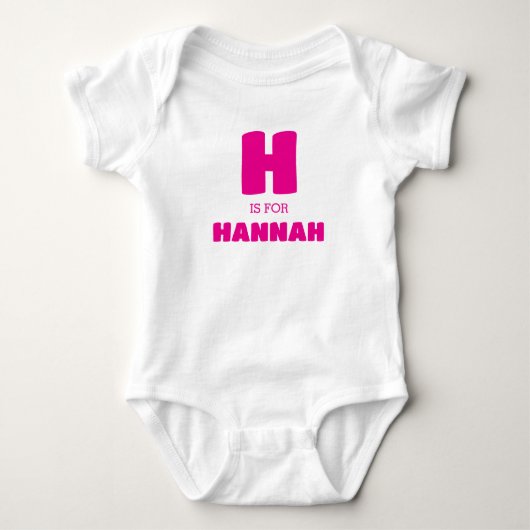 Body Vêtements bébé lettre H, Combinaison bébé avec nom (Devant)