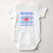 Body Vêtements de bébé BLEU CHECK GINGHAM DRApeau USA B (Dos)