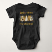 Body Vêtements de Noël Bébé Mignons Arbres Dorés Cerfs (Dos)