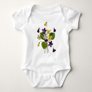 Body Violettes sauvages assorties faites en broderie de