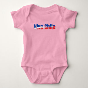 Body Viva Chile Patriotic Country Typographie du drapea