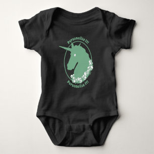 Body Votre texte Licorne Zombie Vert