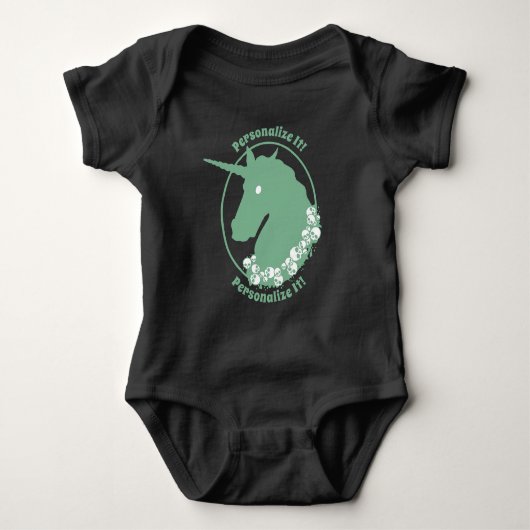 Body Votre texte Licorne Zombie Vert (Devant)