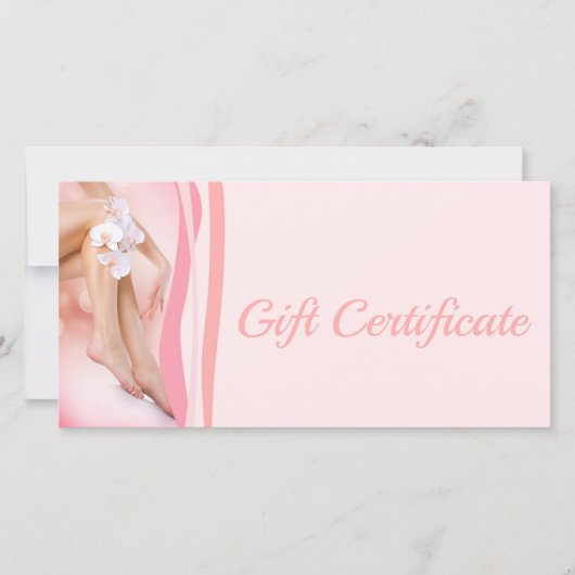 Body Waxing Gift Certificaat Roze Bloem Orchidee Bedankkaart (Voorkant)