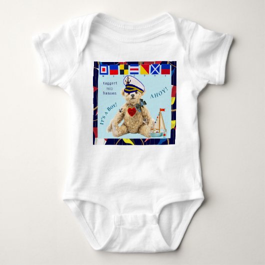 Body Welcome New Baby Sailor Bear Bodysuit (Devant)